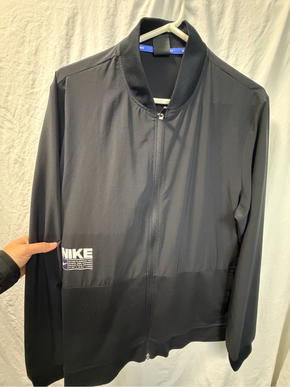 Nike Black Men's Bomber Track Jacket with Subtle Logo
